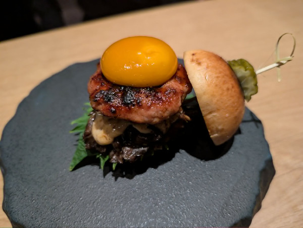 slider with egg yolk